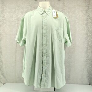 The Foundry Supply Co Shirt Mens 4XLT Green New Short Sleeve Button Down Stretch